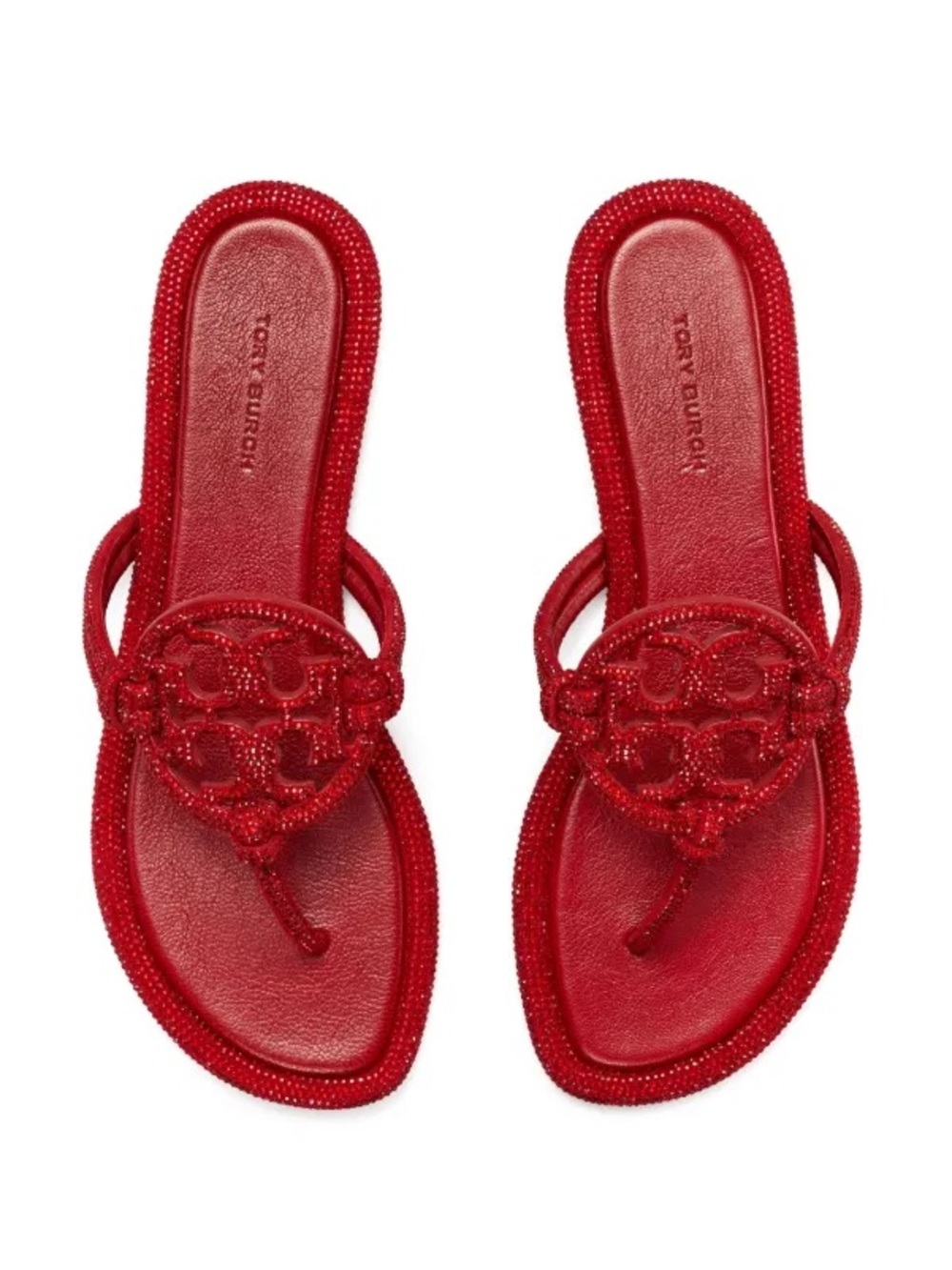 Tory Burch Red Miller Pave’ Sandals
